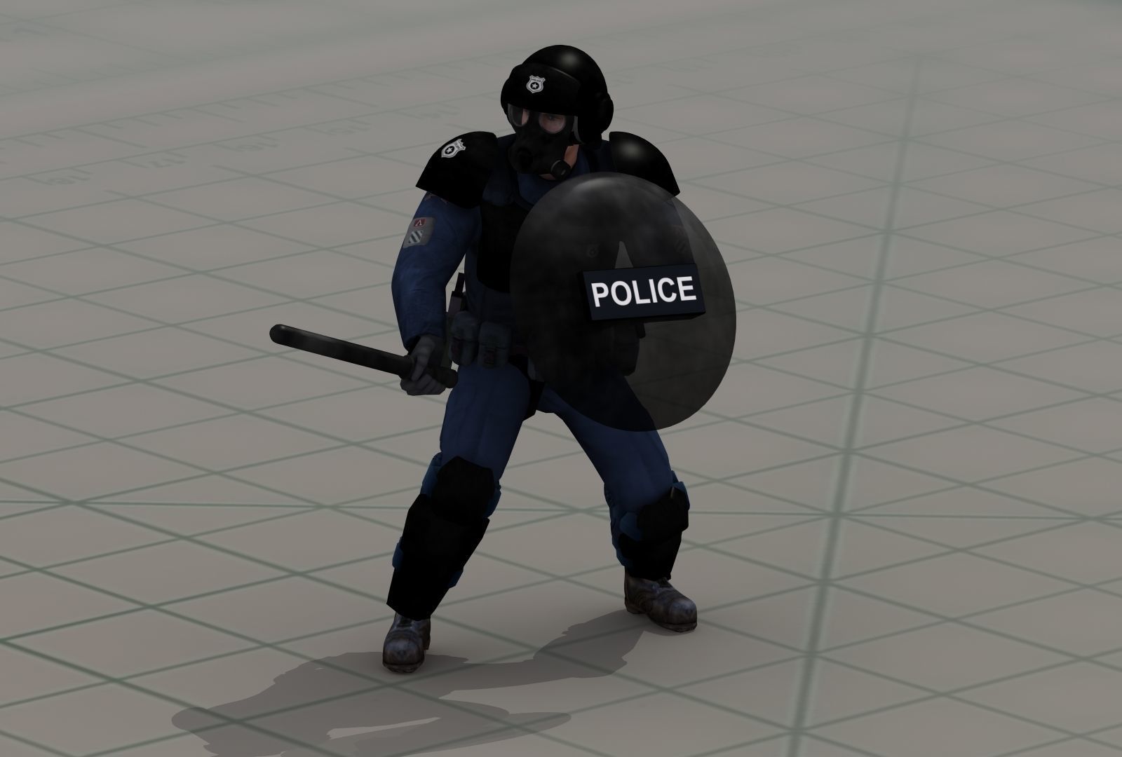 Police Riot Control Officers 3D model_11