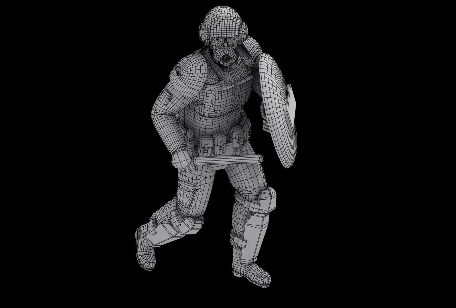 Police Riot Control Officers 3D model_30