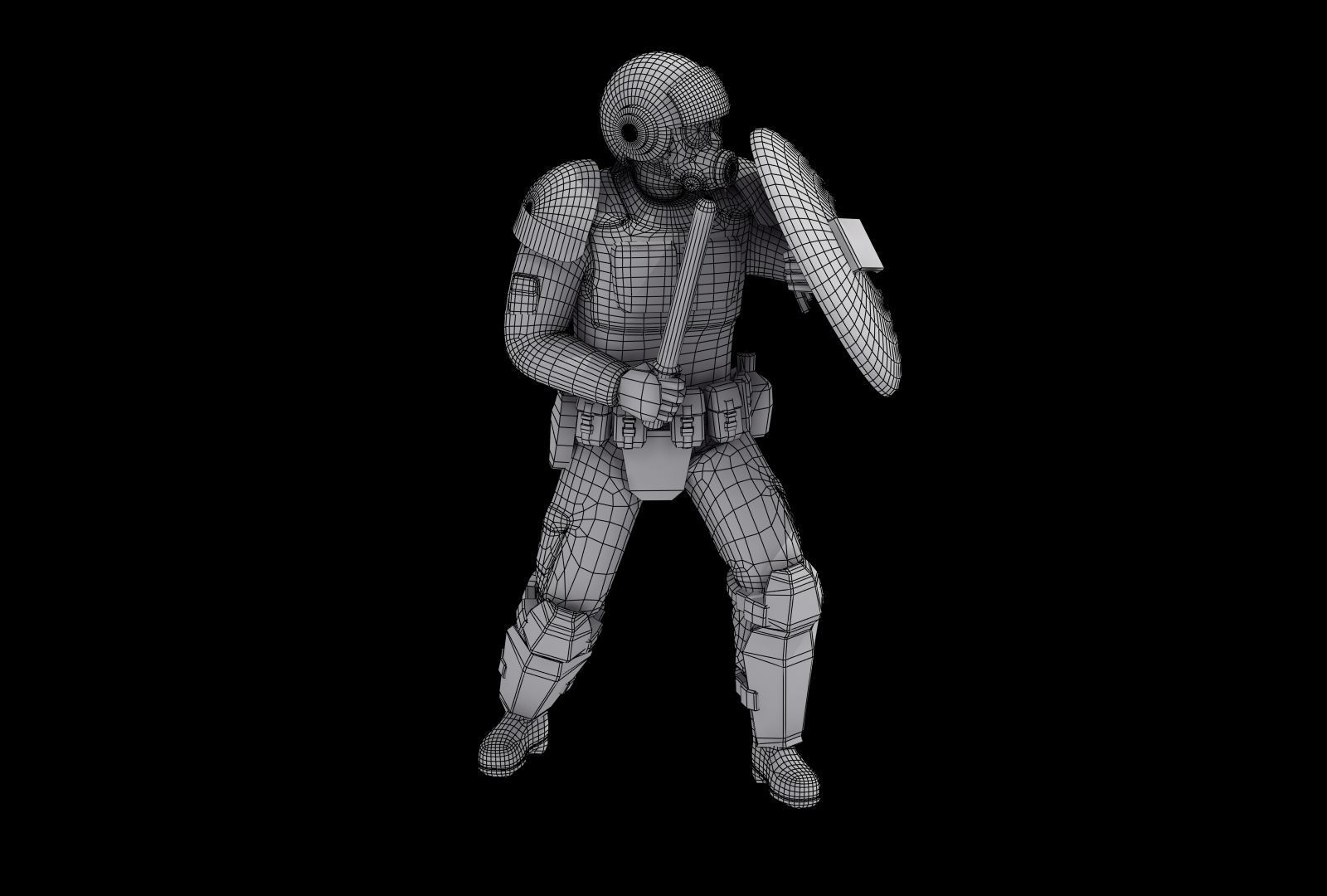 Police Riot Control Officers 3D model_33