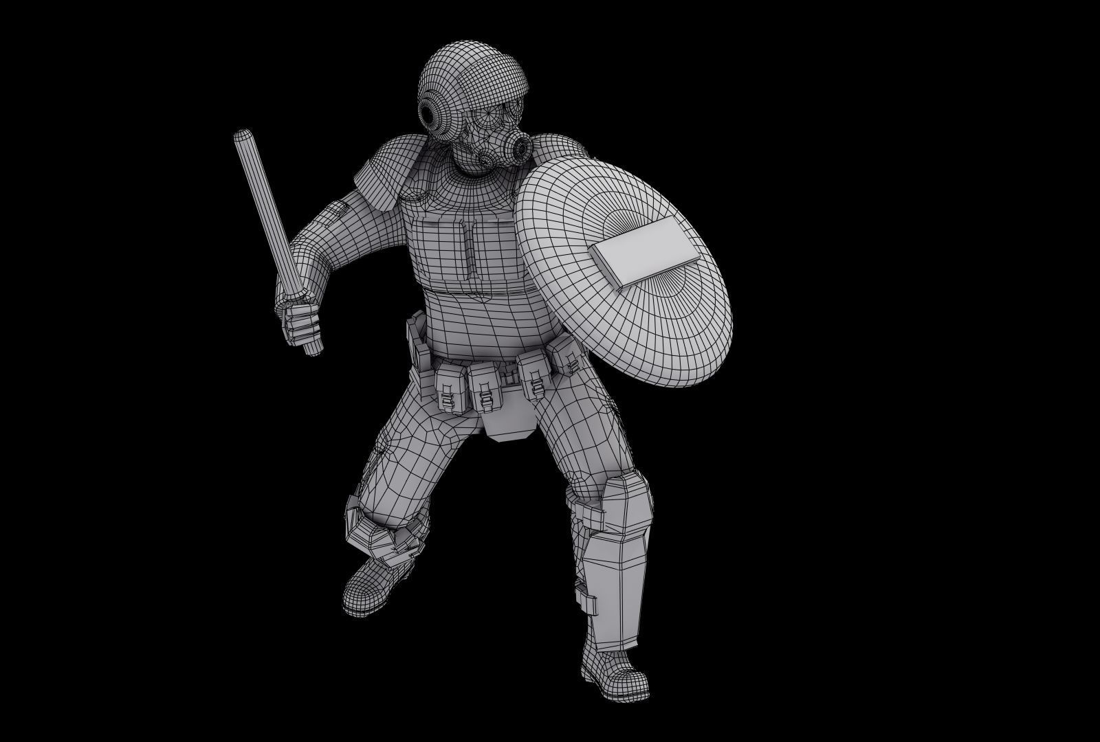Police Riot Control Officers 3D model_29