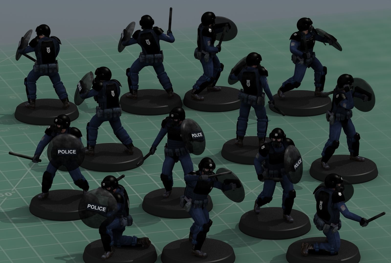 Police Riot Control Officers 3D model_38