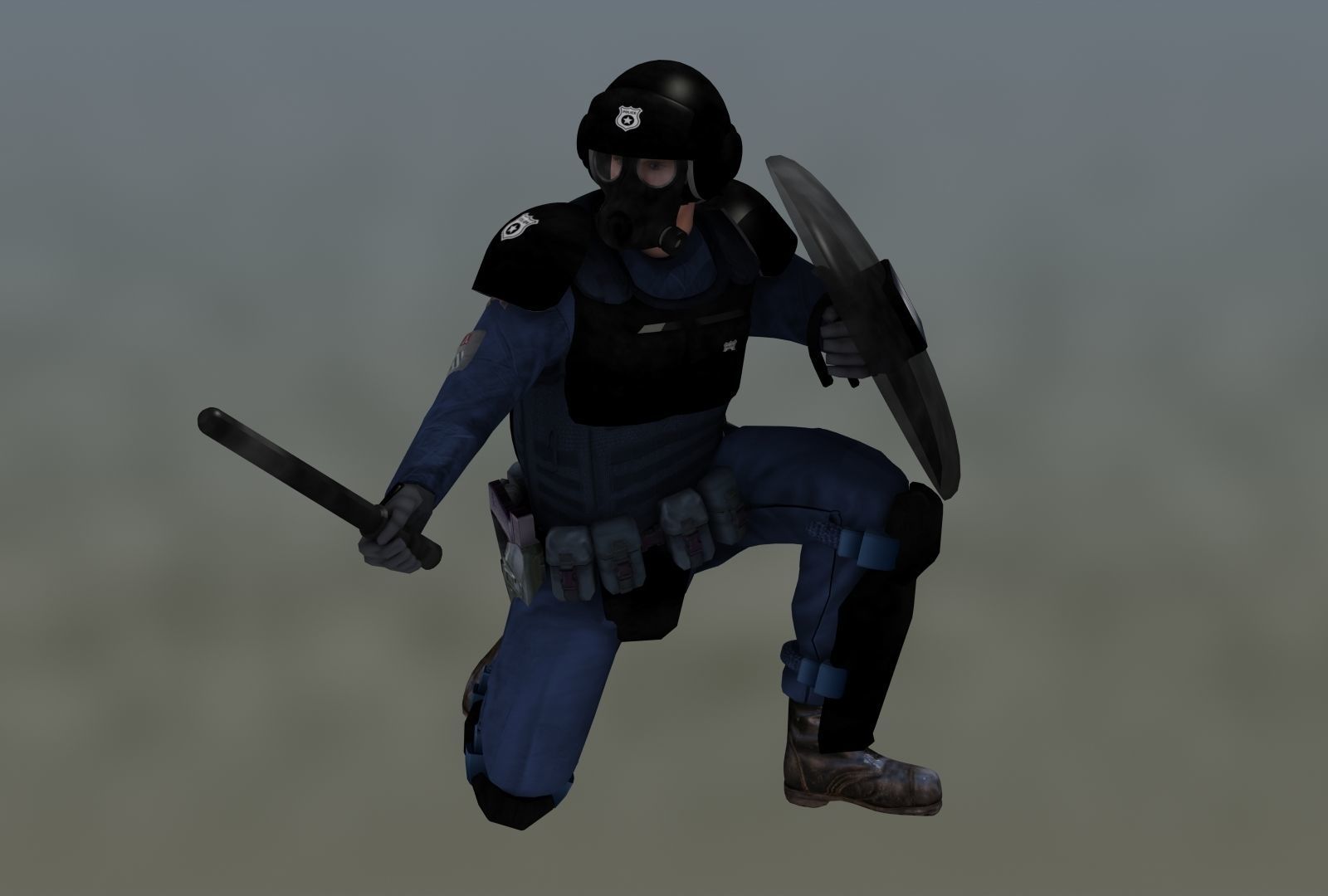 Police Riot Control Officers 3D model_23