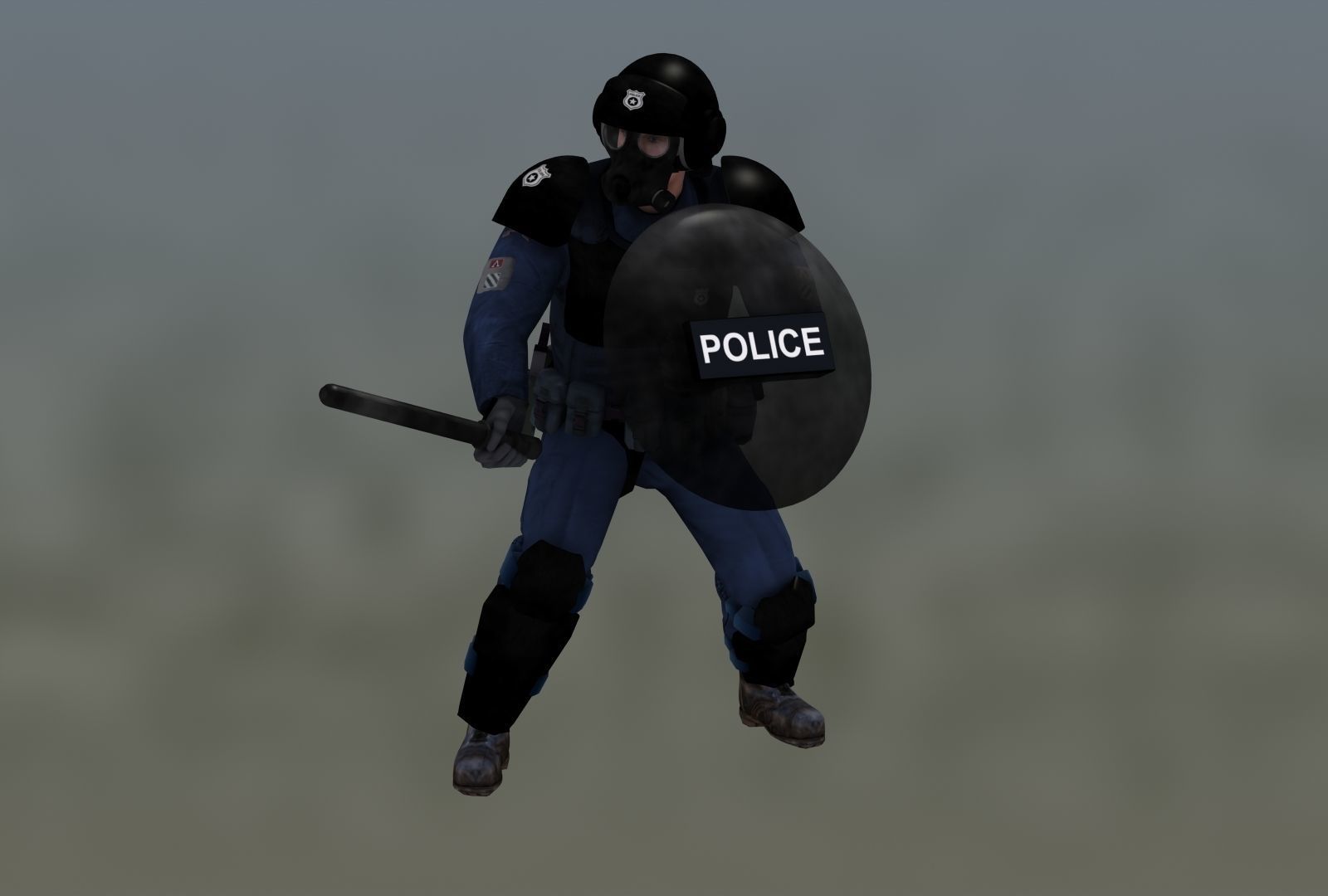 Police Riot Control Officers 3D model_17