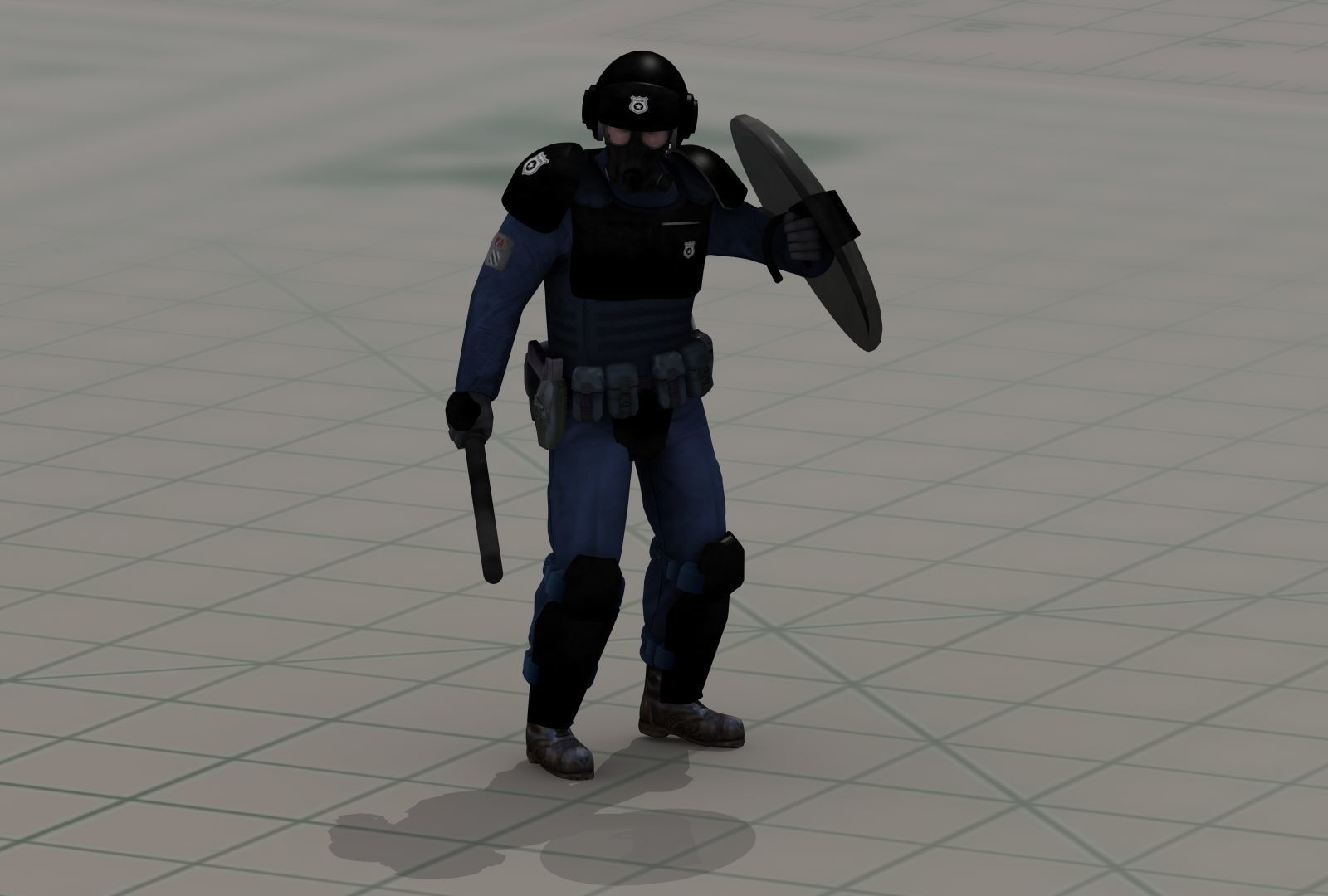 Police Riot Control Officers 3D model_9