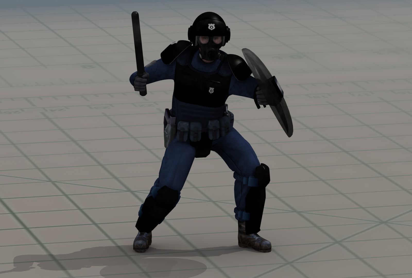 Police Riot Control Officers 3D model_5