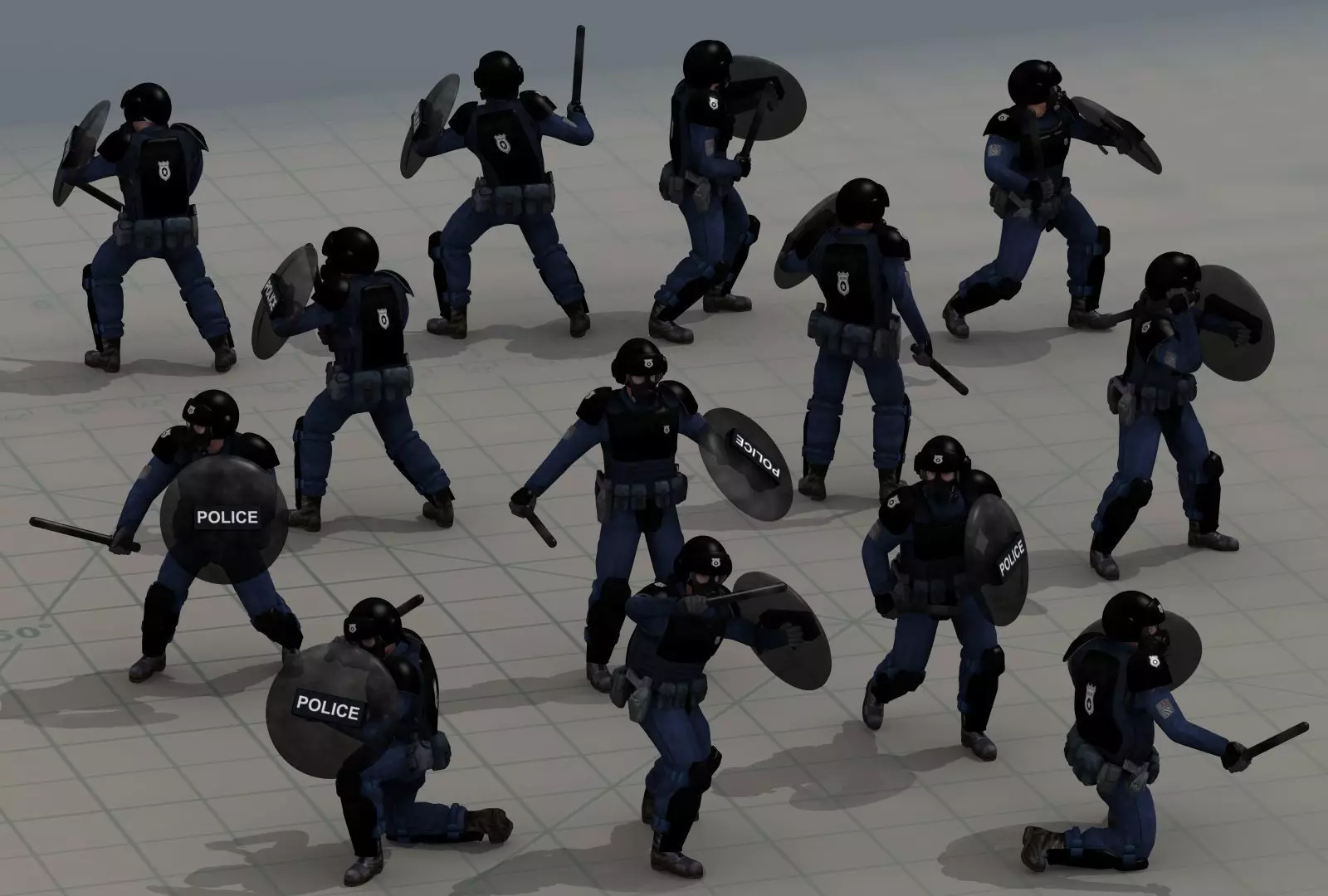 Police Riot Control Officers 3D model_0