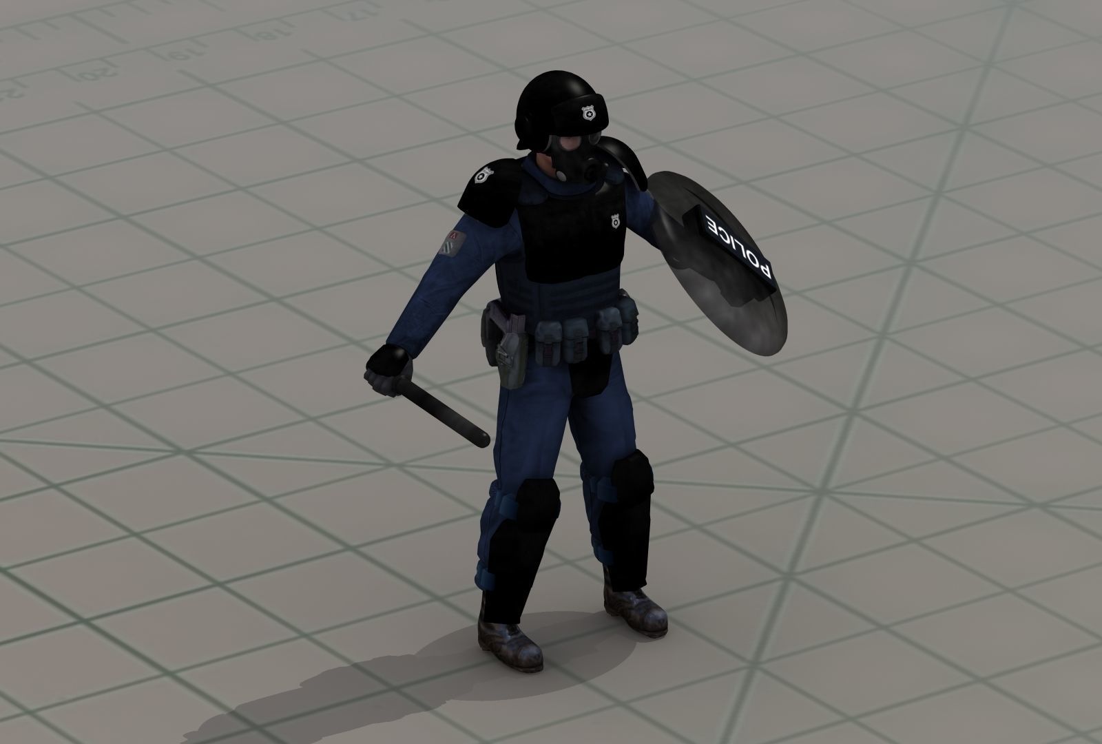 Police Riot Control Officers 3D model_3
