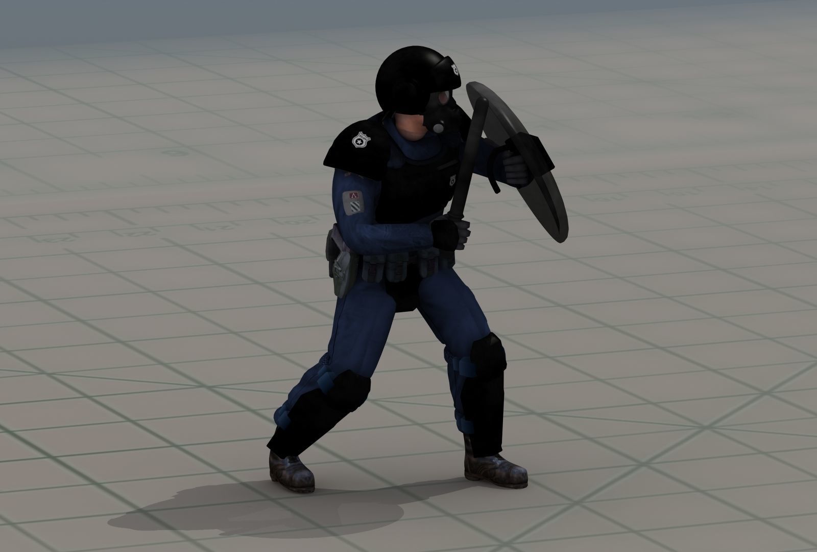 Police Riot Control Officers 3D model_14