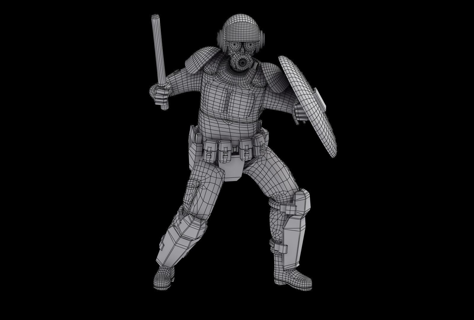 Police Riot Control Officers 3D model_35