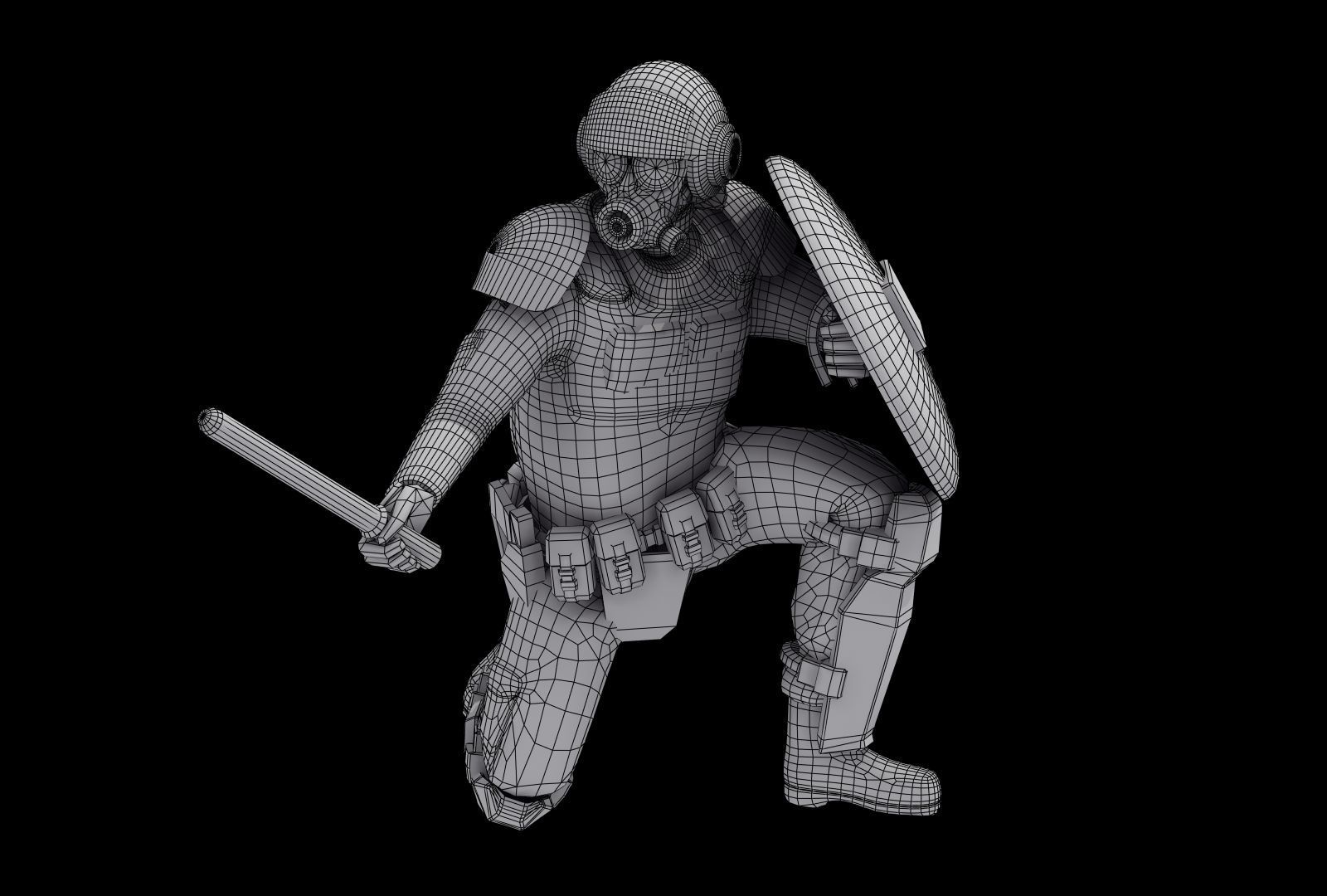 Police Riot Control Officers 3D model_34