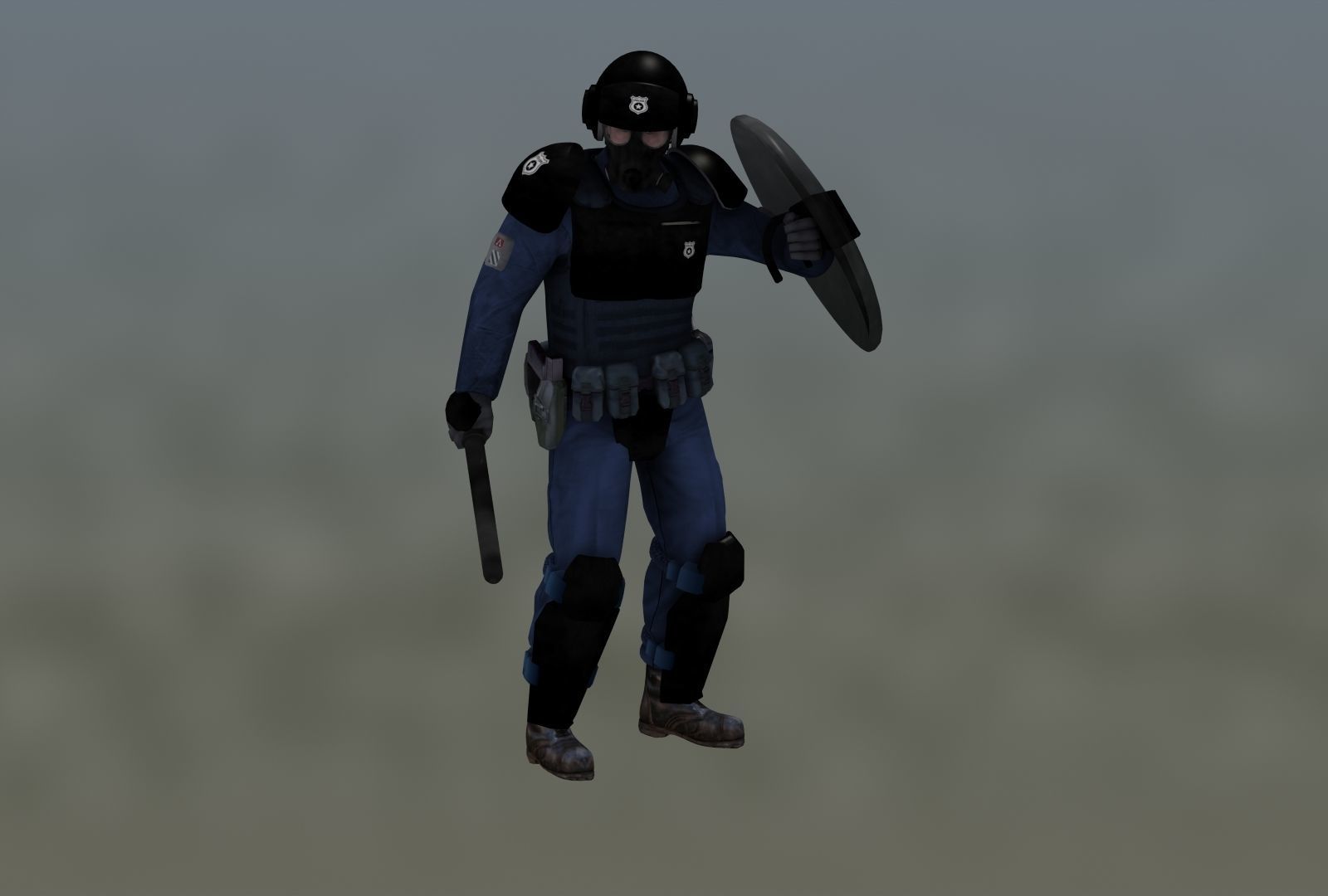 Police Riot Control Officers 3D model_21