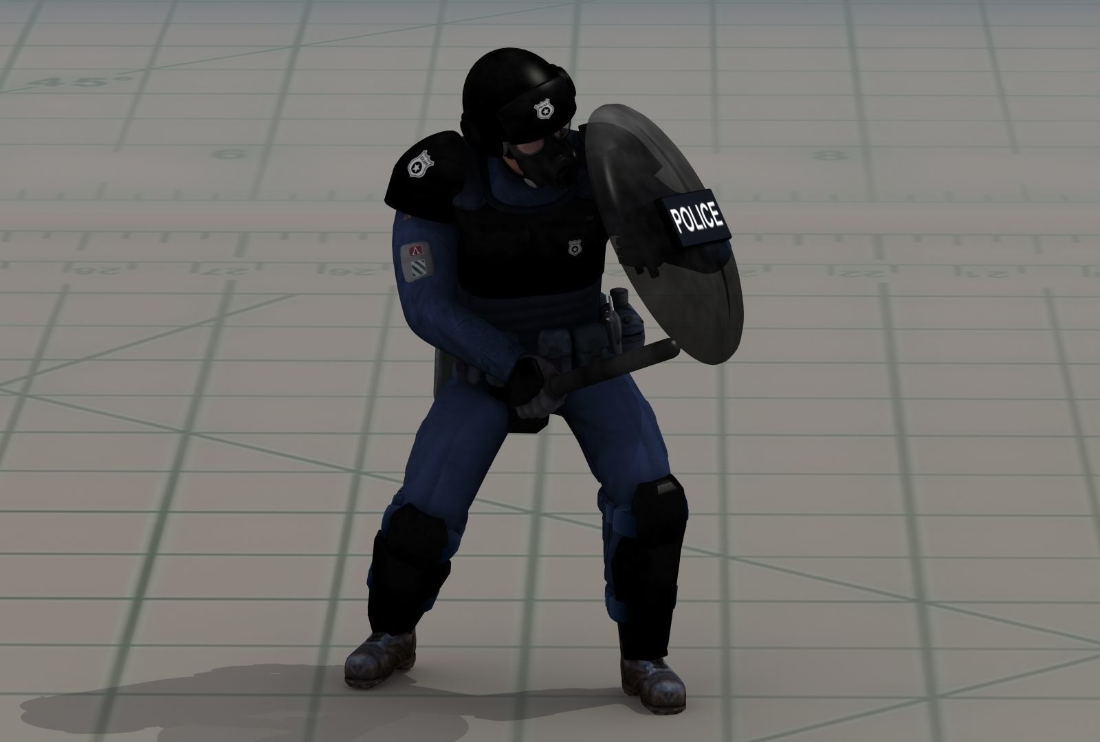 Police Riot Control Officers 3D model_12