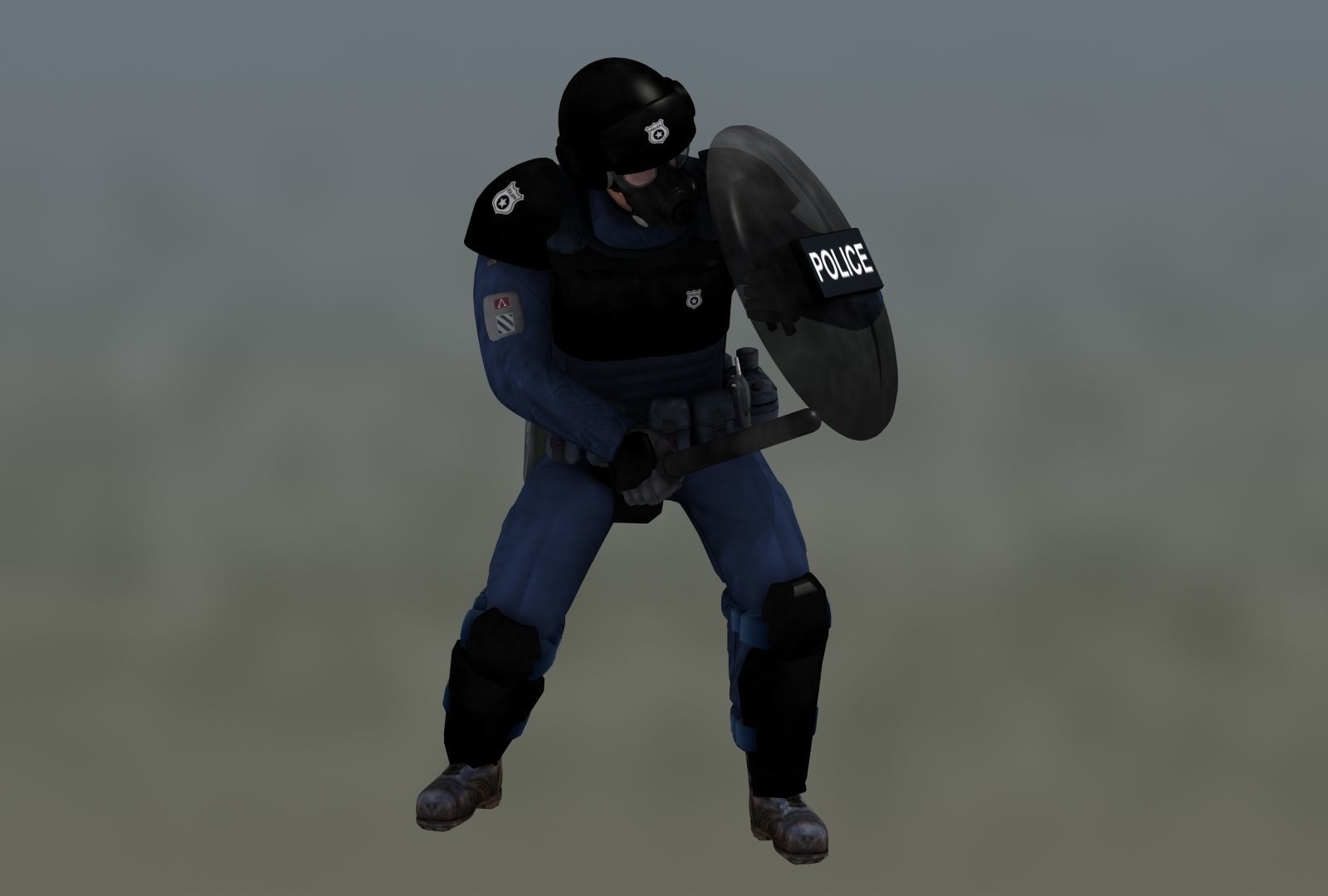 Police Riot Control Officers 3D model_25