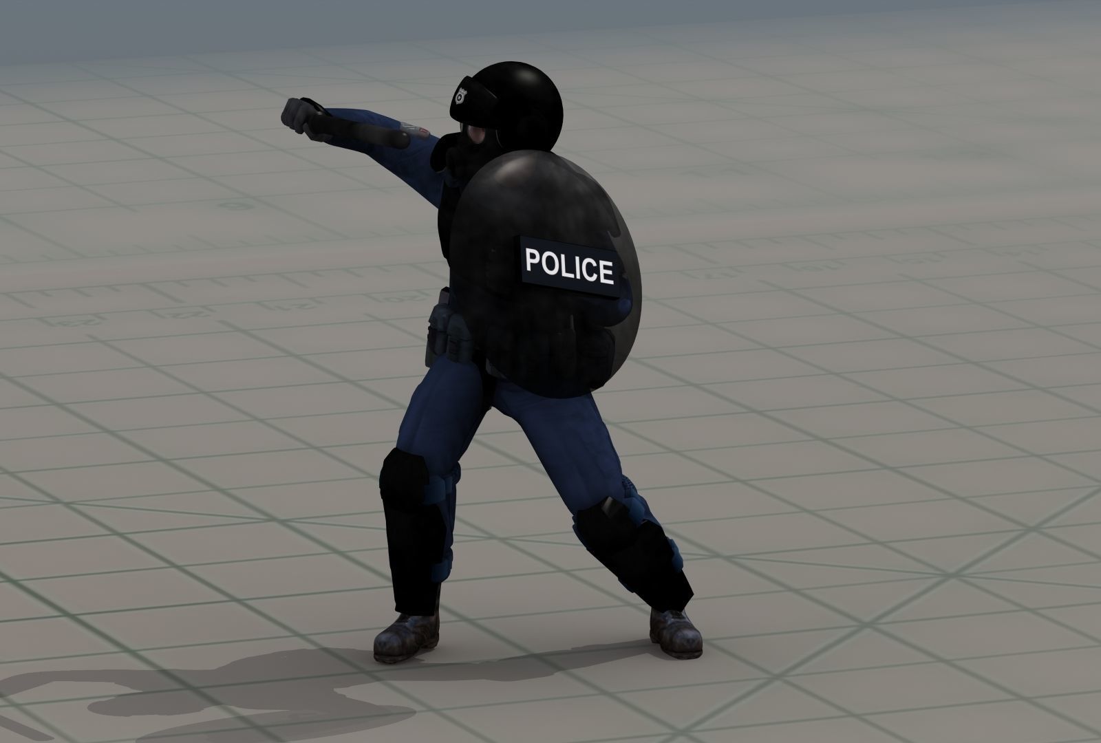 Police Riot Control Officers 3D model_13