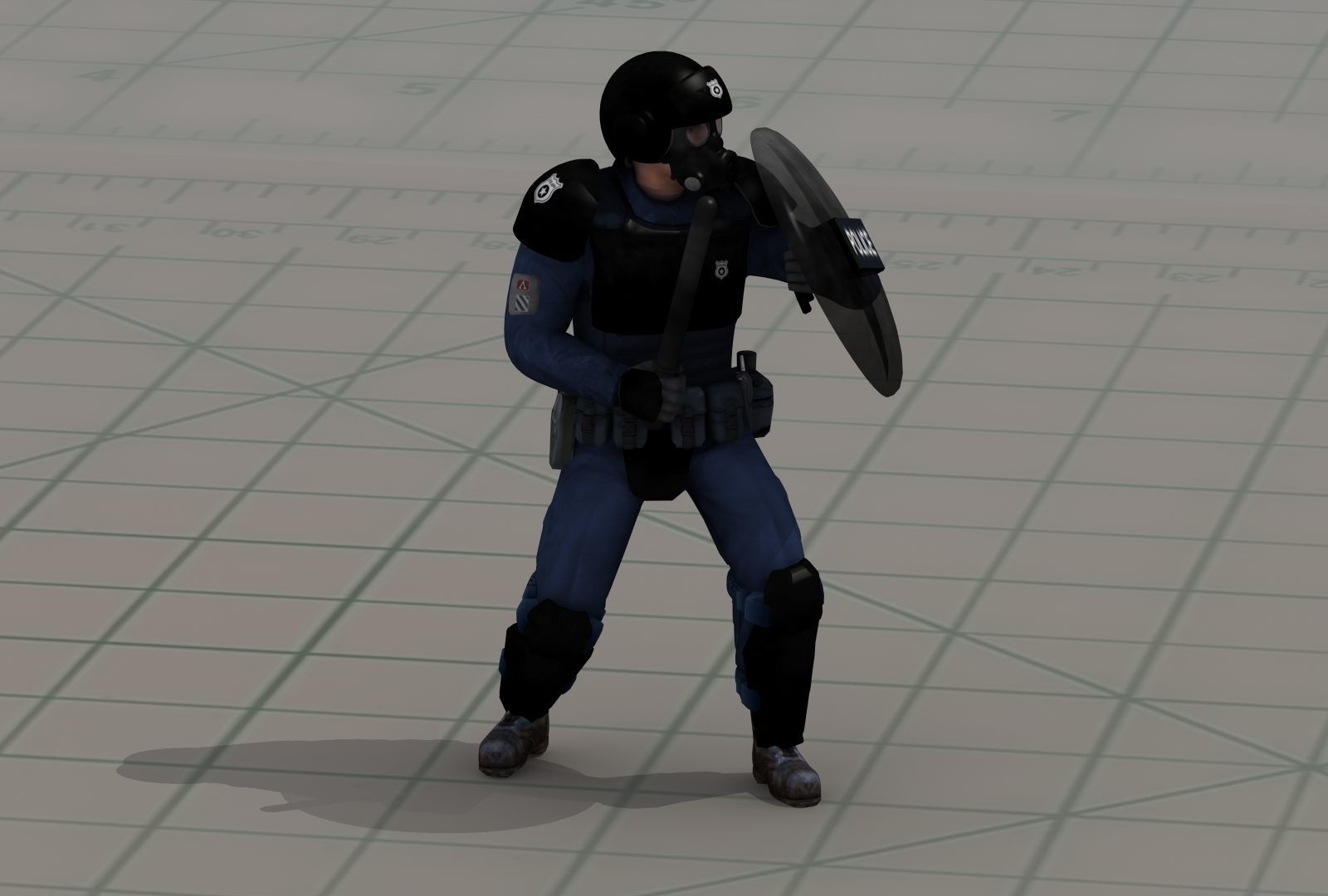 Police Riot Control Officers 3D model_10