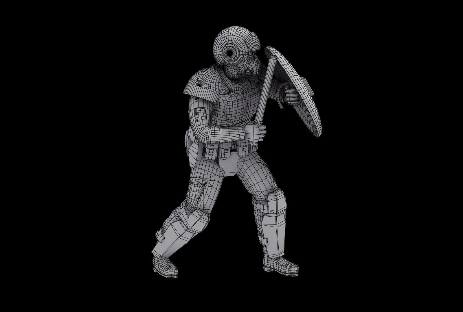 Police Riot Control Officers 3D model_4
