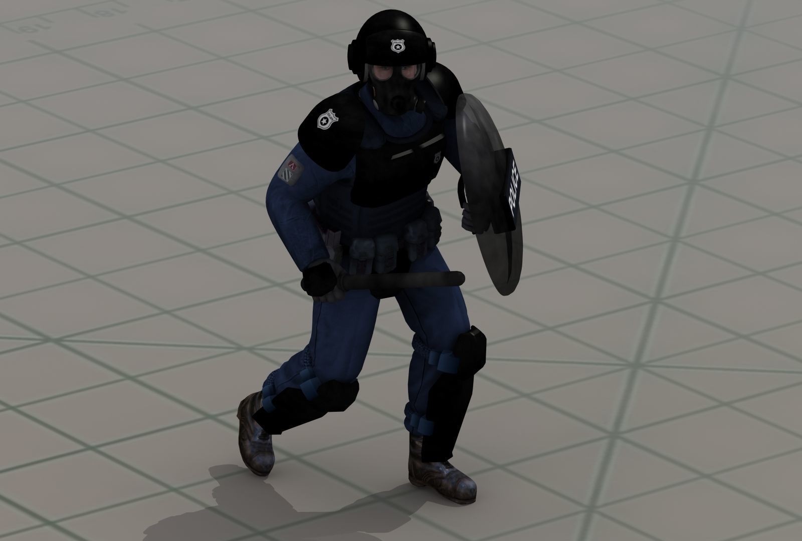 Police Riot Control Officers 3D model_7