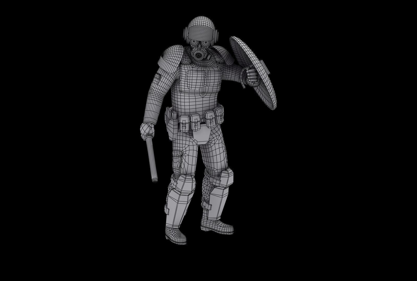 Police Riot Control Officers 3D model_32