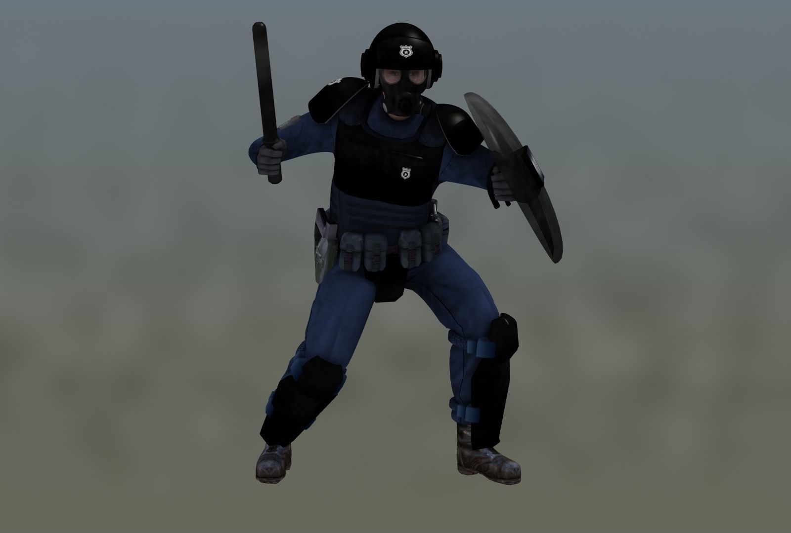 Police Riot Control Officers 3D model_24