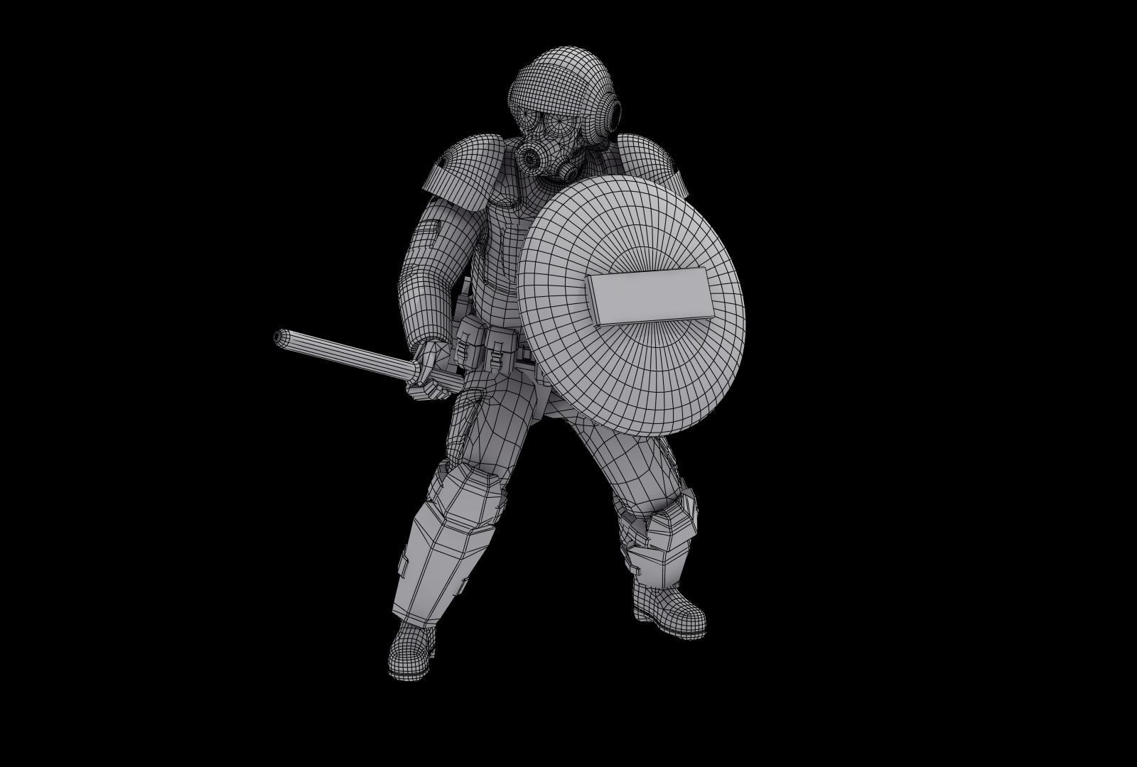 Police Riot Control Officers 3D model_28