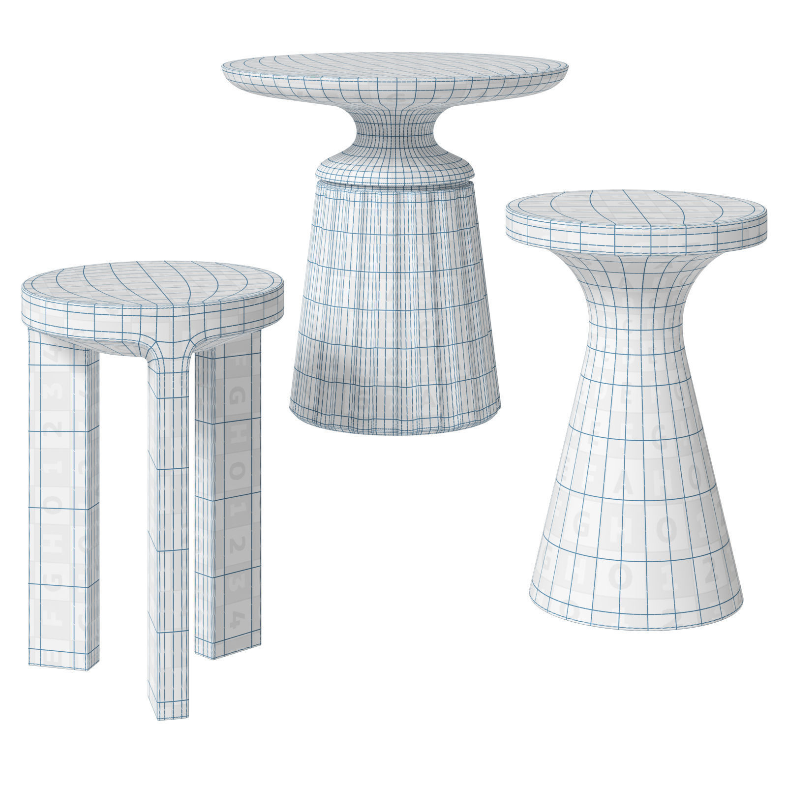 Banana Republic marble side tables Alta 3D model_6