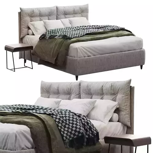 Lucky Star bed and BARDI Bedtable 3D model