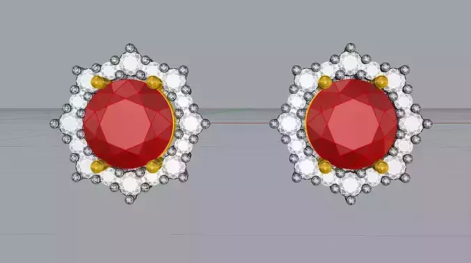 Multi Color Halo Earrings 3D print model