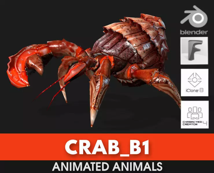 Crab-B1 Low-poly 3D model