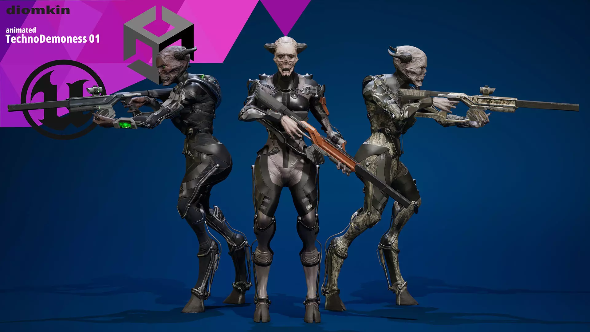 TechnoDemoness 01 Low-poly 3D model_0