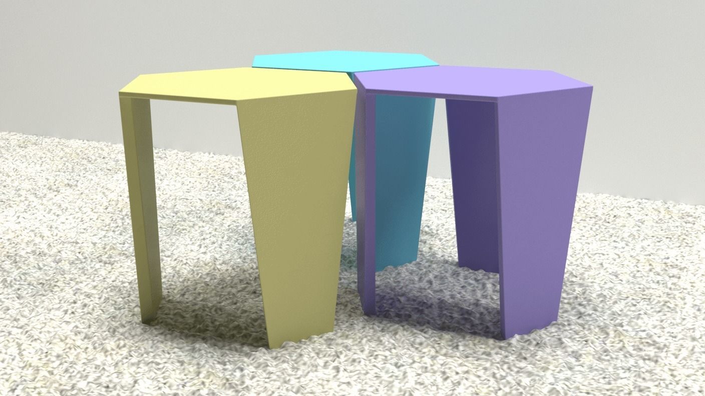 Colorful stools 3D print model_2