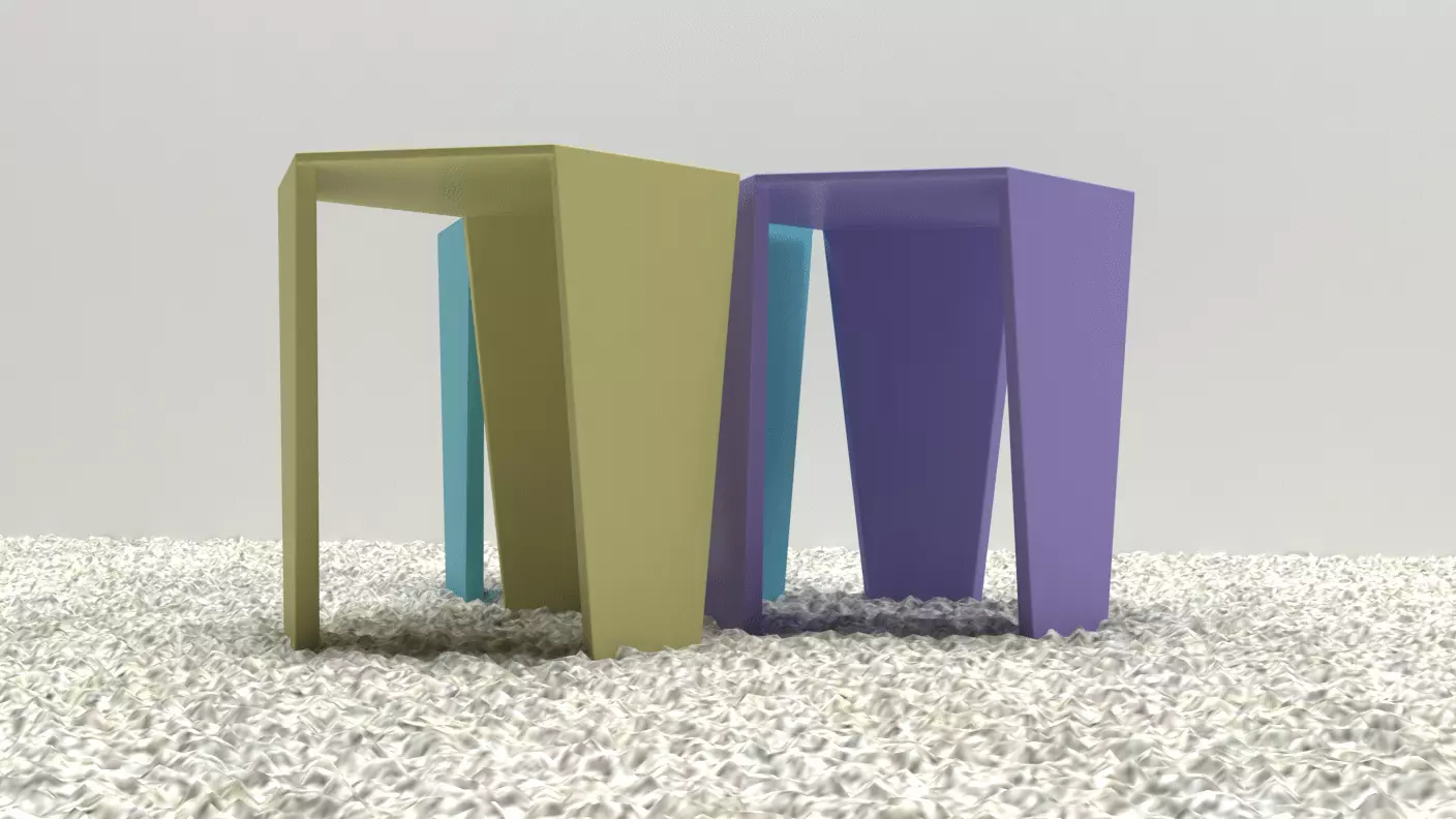 Colorful stools 3D print model_0
