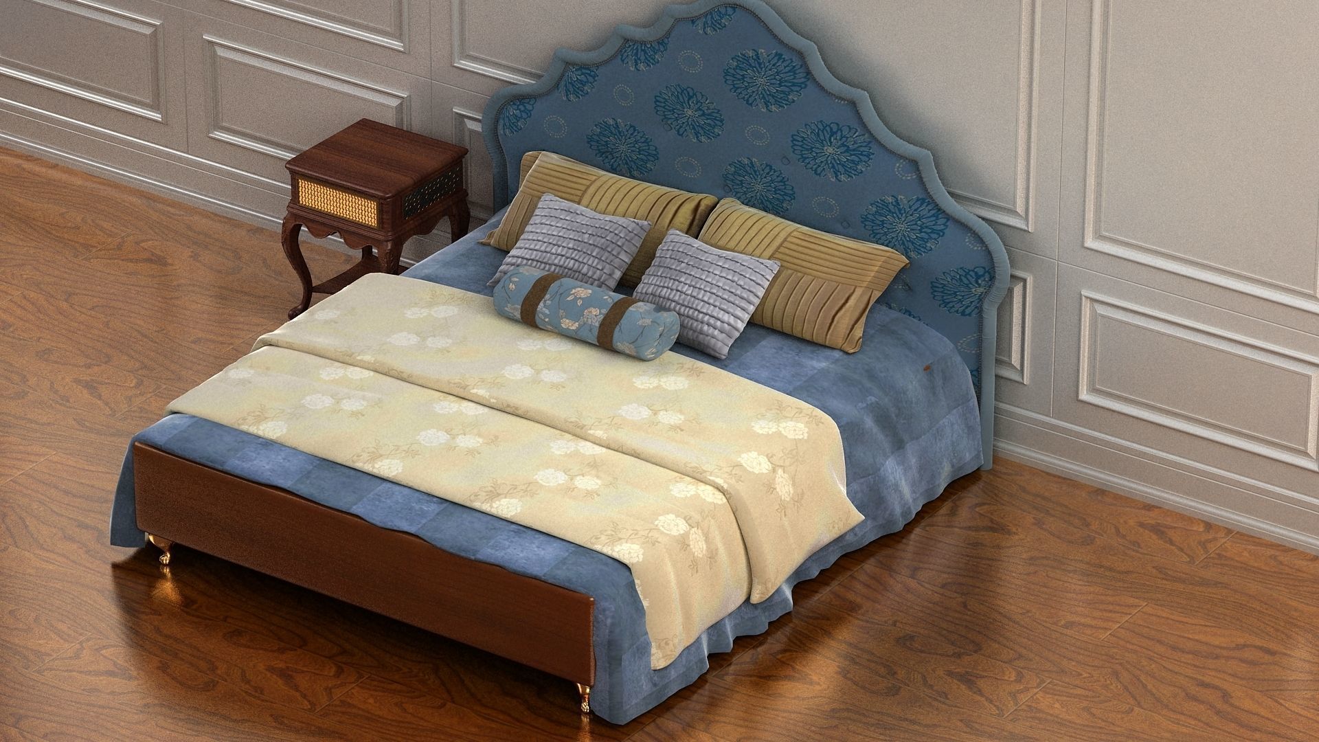 cabinet cabinet wardrobe sofa bed table bookshelve 3D model_1