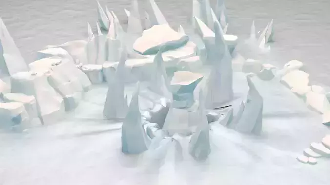 Cartoon Iceberg Ice Cave sea surface Snow Mountain  ice