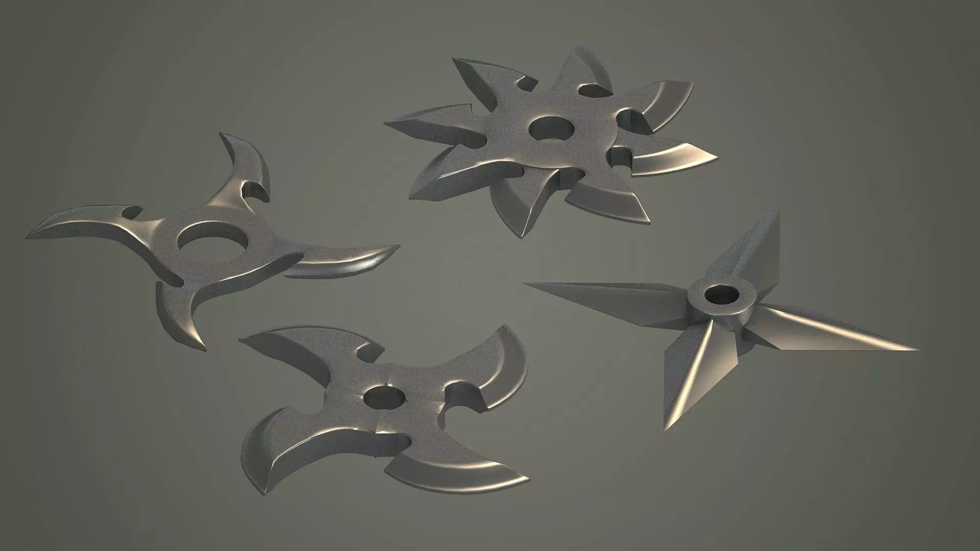  medieval fantasy weapons knife knives throwing dart assassin 3D model_0