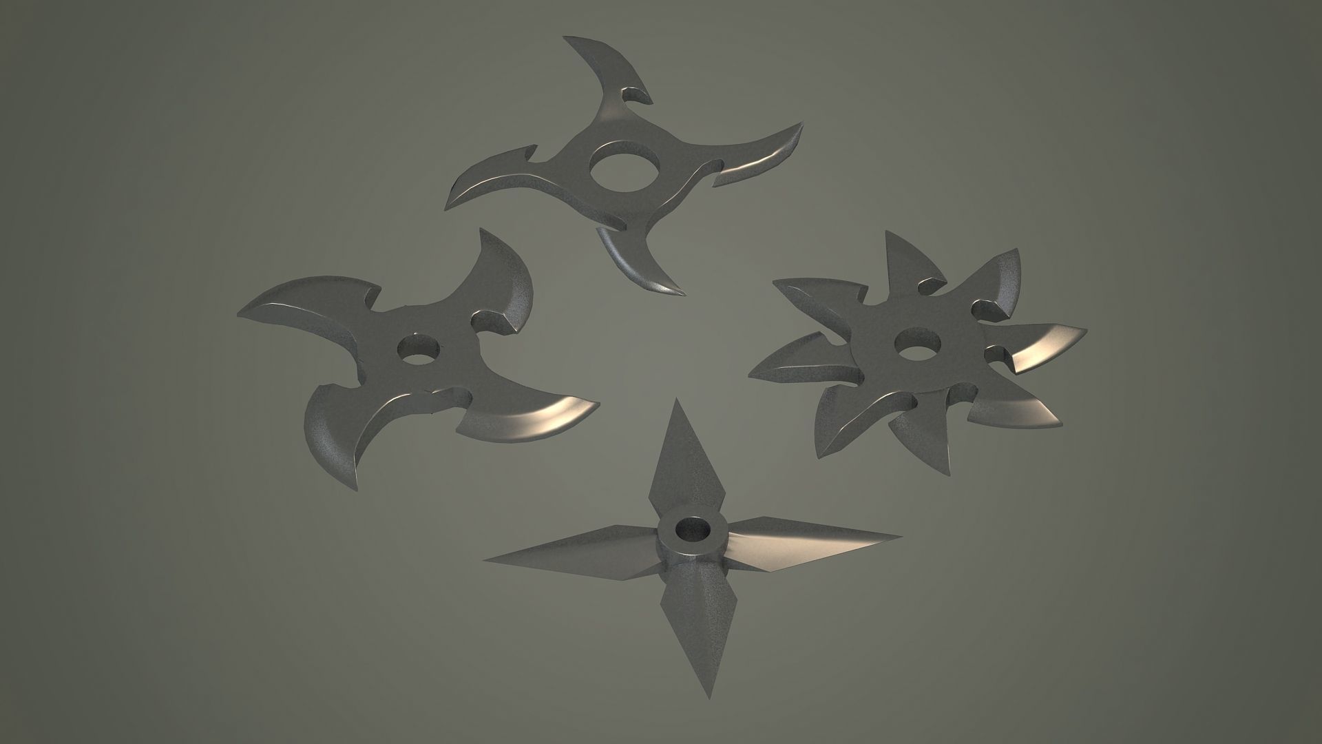  medieval fantasy weapons knife knives throwing dart assassin 3D model_1