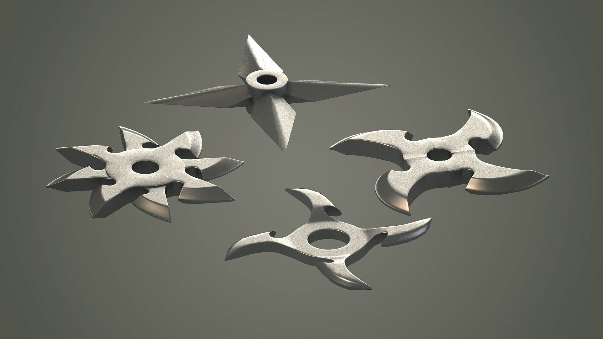  medieval fantasy weapons knife knives throwing dart assassin 3D model_2