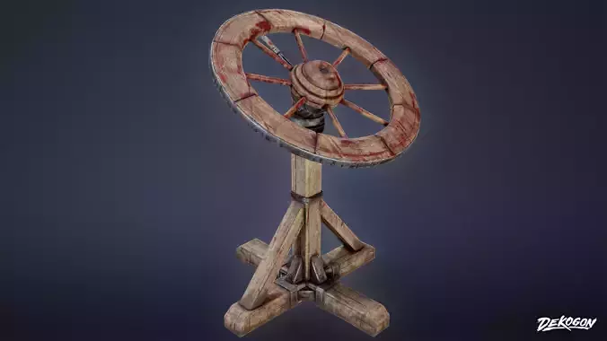 MEDIEVAL - Torture Wheel 01 - LOW POLY Low-poly 3D model