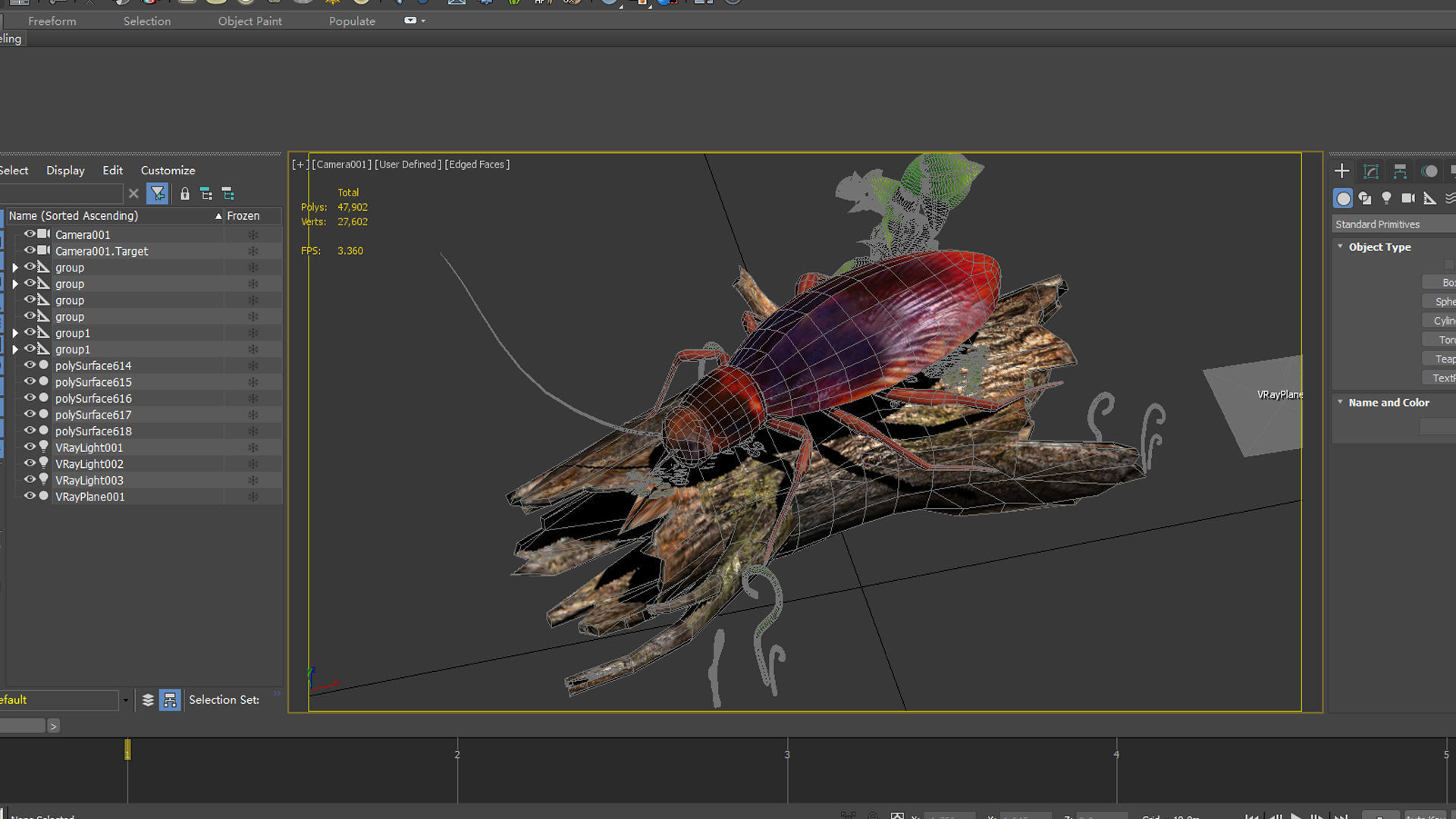 gameready cockroach insect roach bug beetle pest vermin 3D model_5