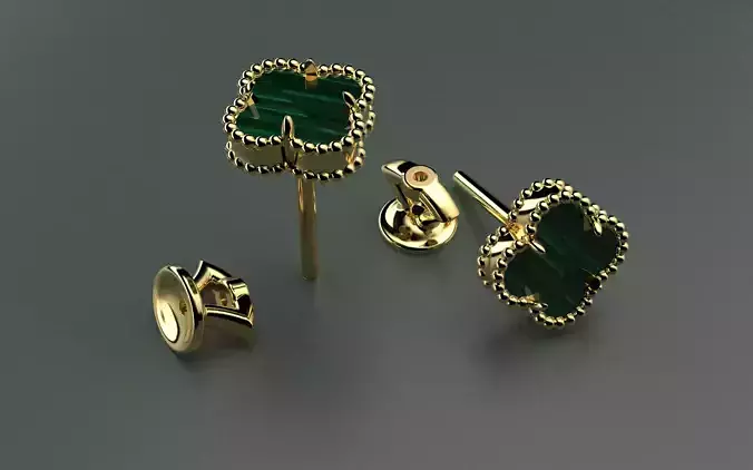 Earring Van Cleef Vintage Alhambra 3D print model
