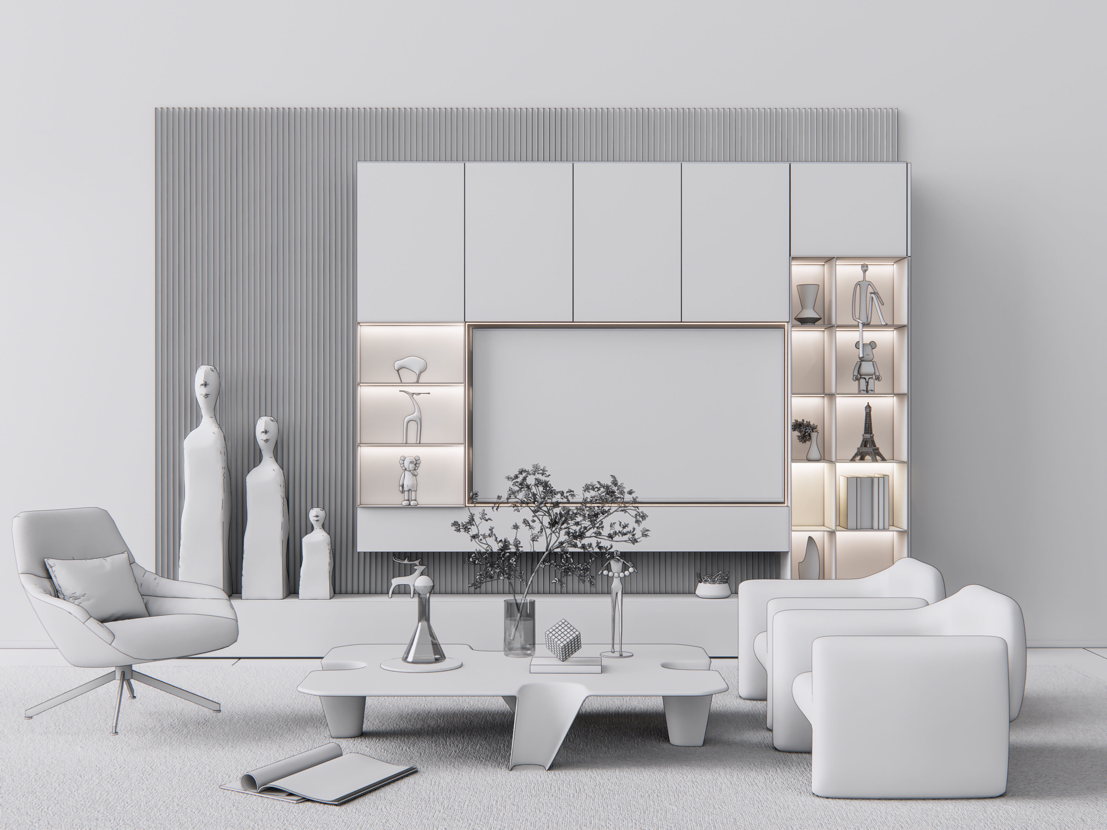 TV wall 18 3D model_16