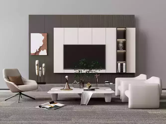 TV wall 19 3D model