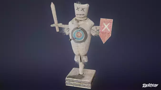 MEDIEVAL - Training Dummy 01 - LOW POLY Low-poly 3D model