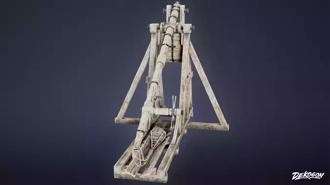 MEDIEVAL - Trebuchet 01 - LOW POLY Low-poly 3D model