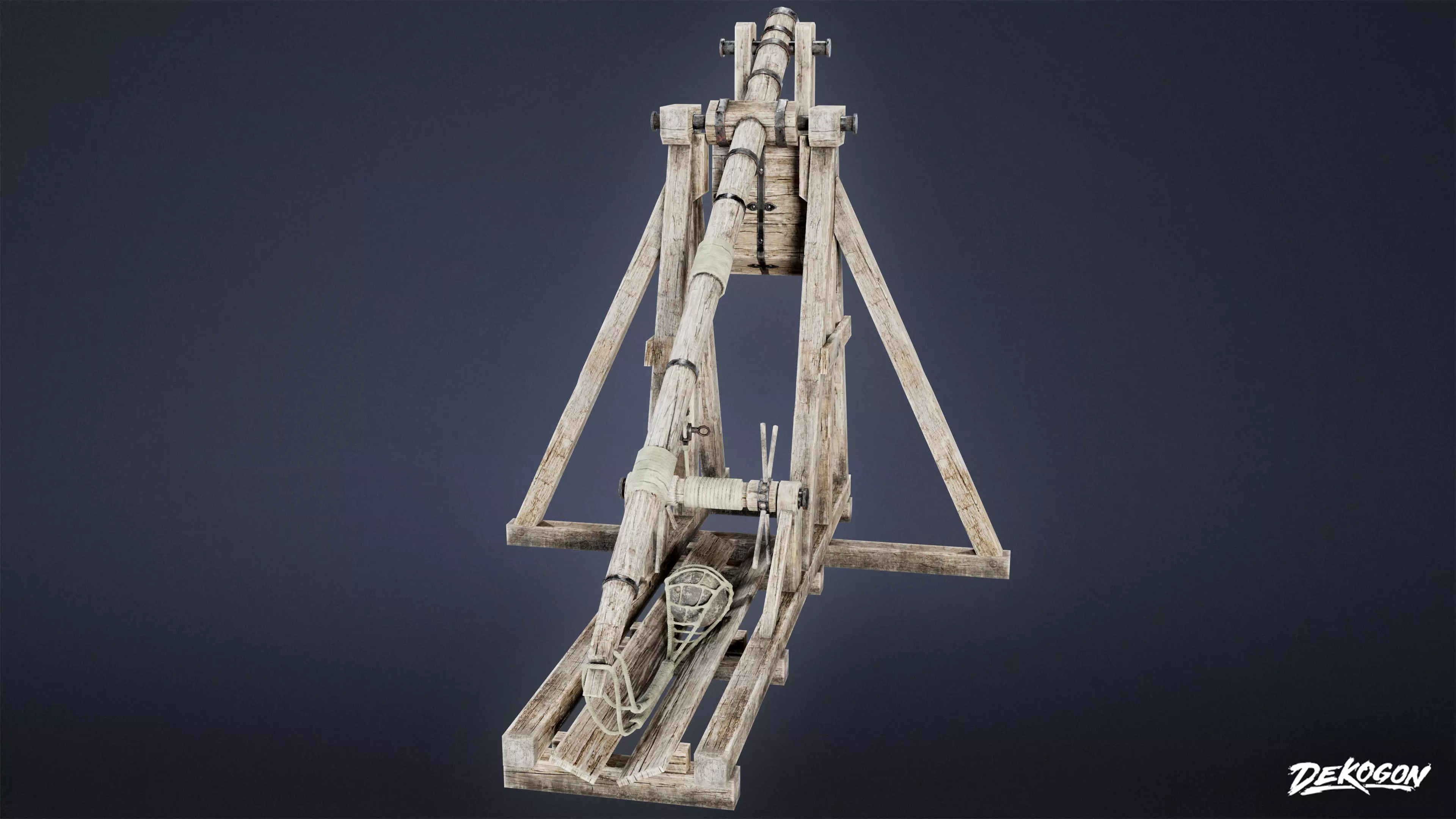 MEDIEVAL - Trebuchet 01 - LOW POLY Low-poly 3D model