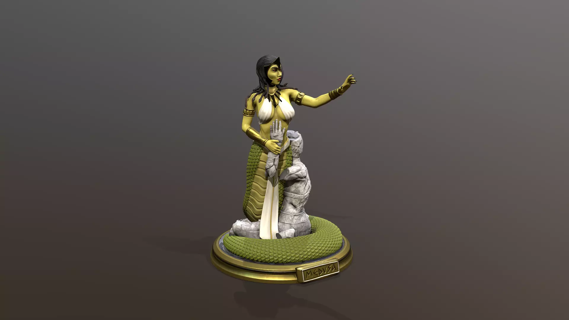 Medusa Statue 3D print model_0