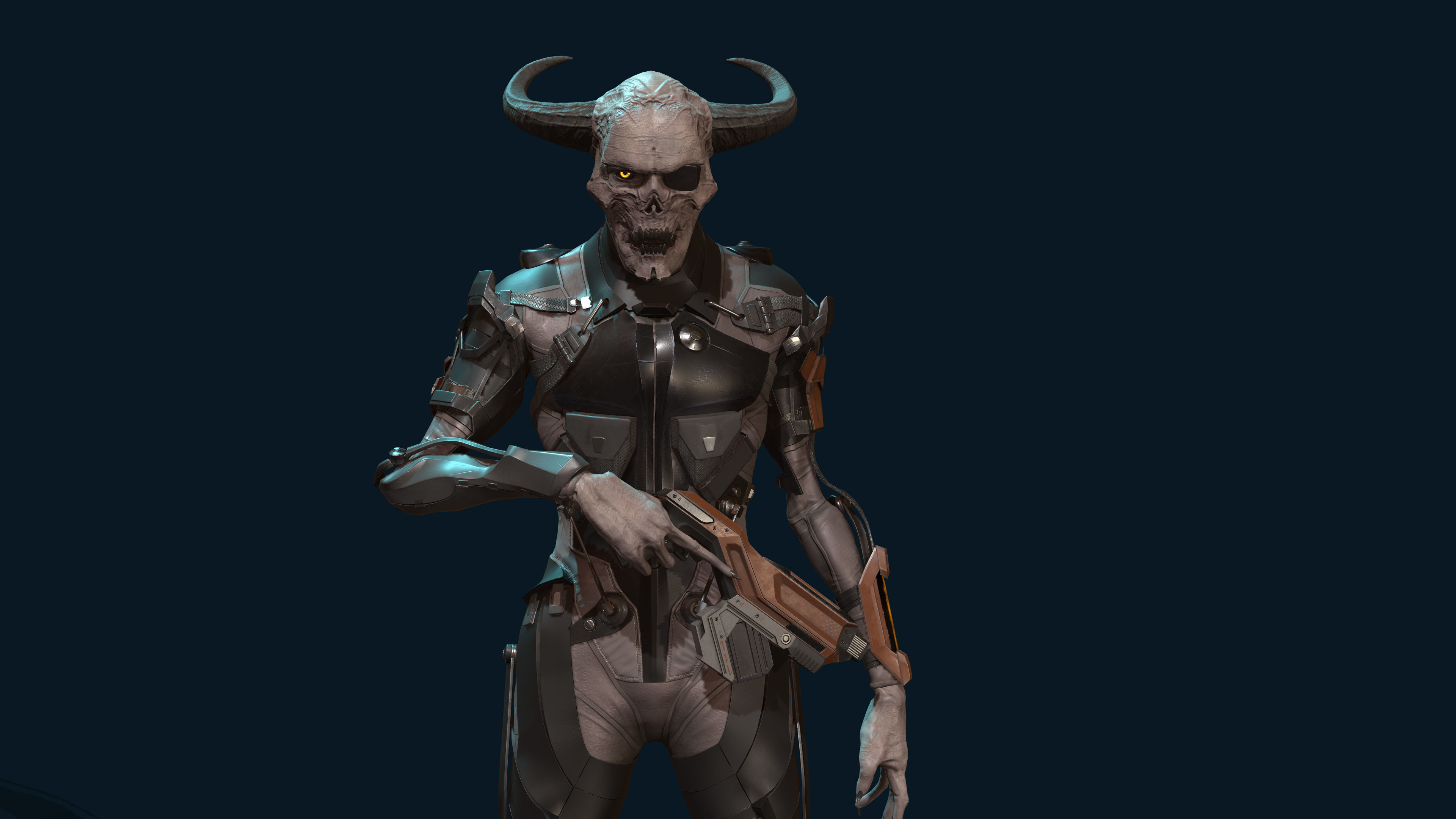 TechnoDaemon 01 Low-poly 3D model_6