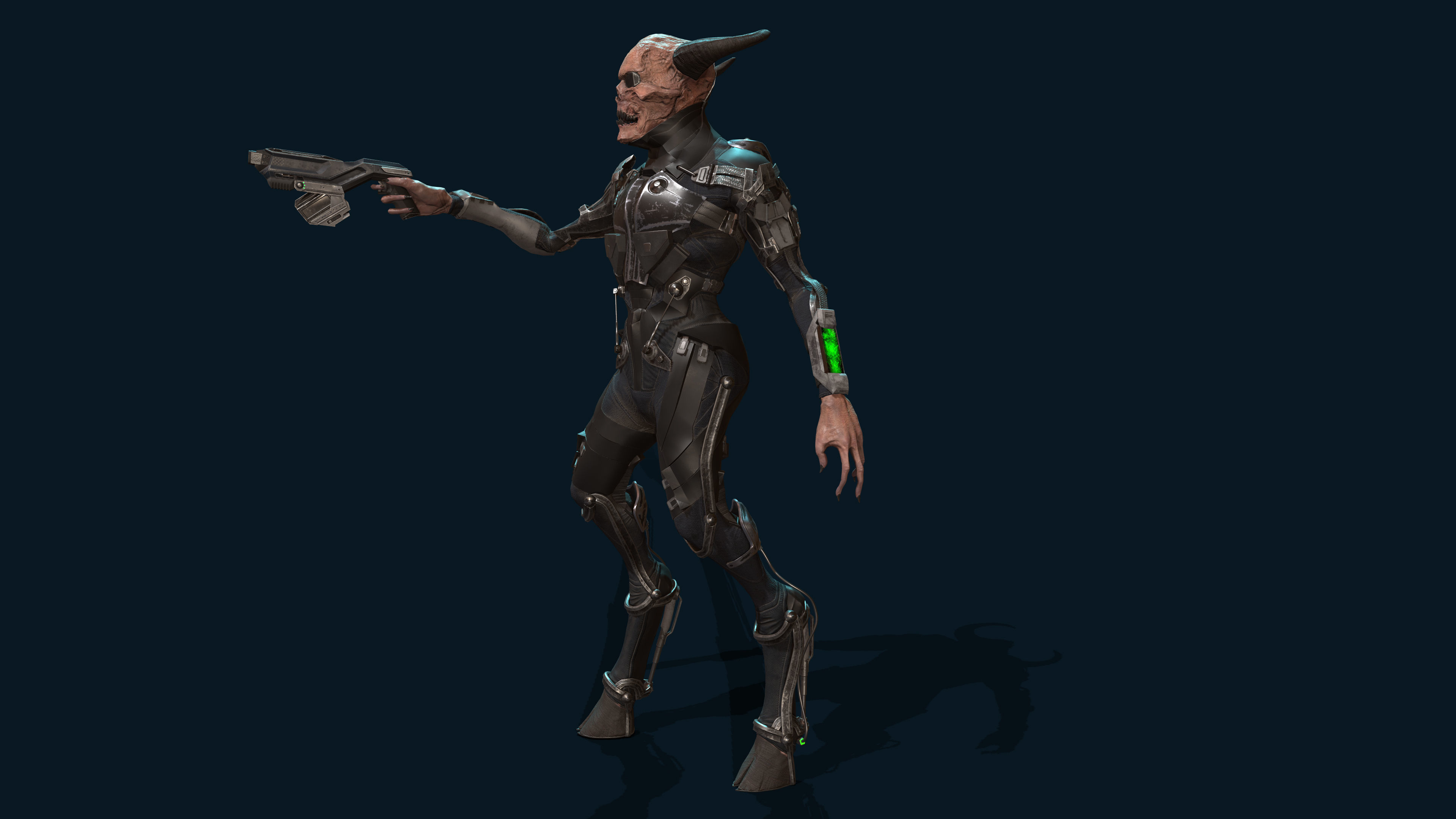 TechnoDaemon 01 Low-poly 3D model_10