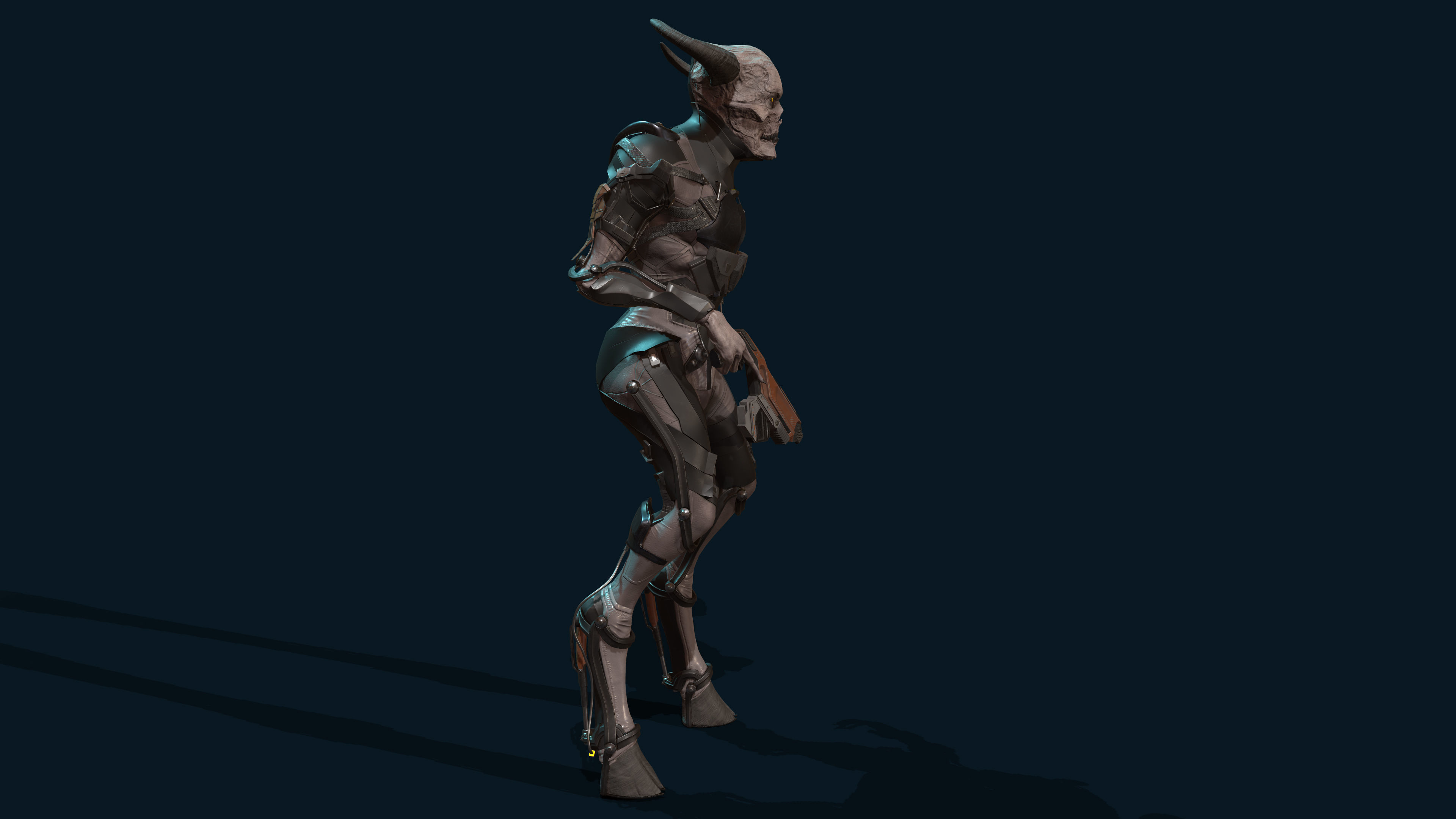 TechnoDaemon 01 Low-poly 3D model_2