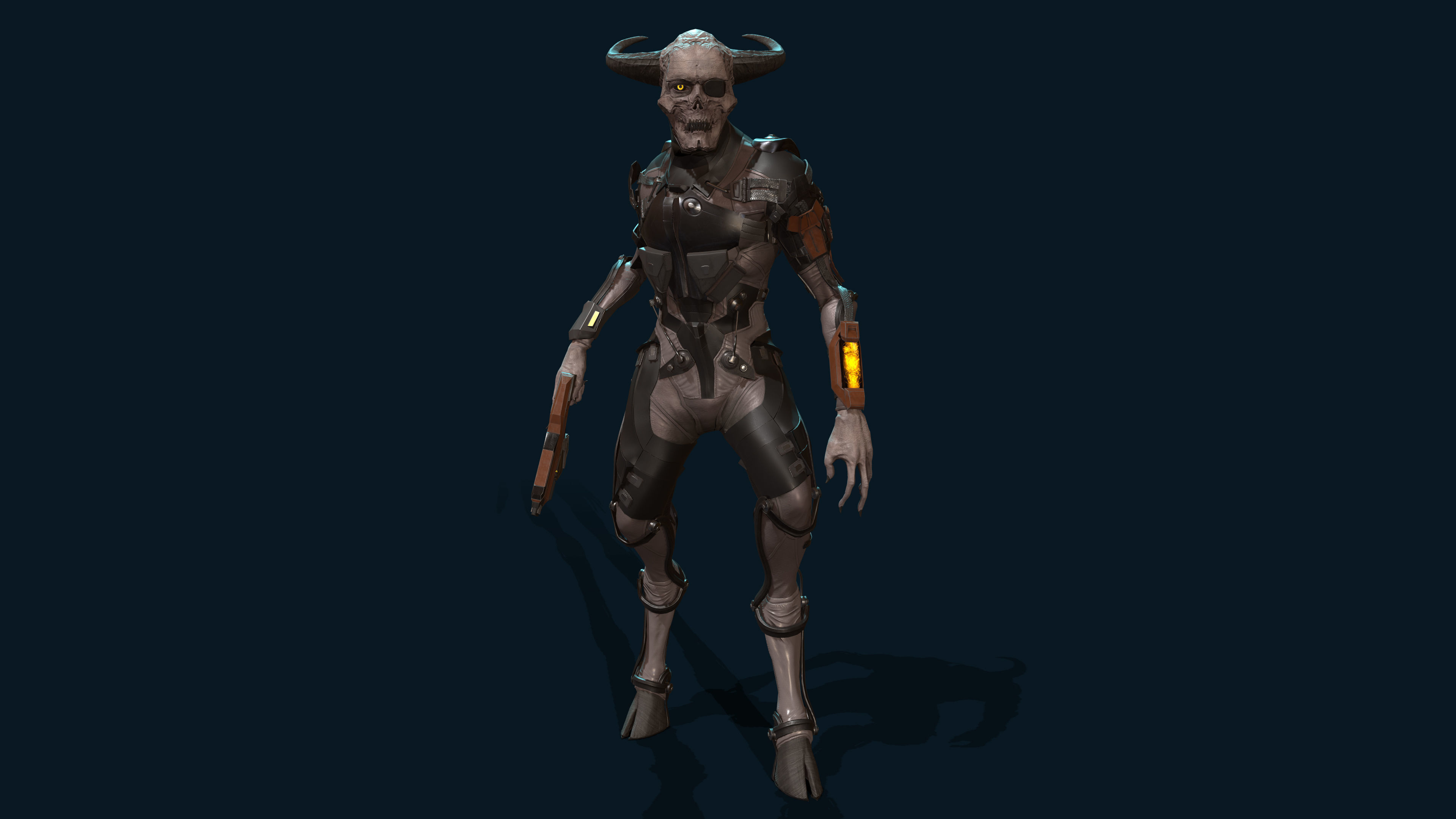 TechnoDaemon 01 Low-poly 3D model_5