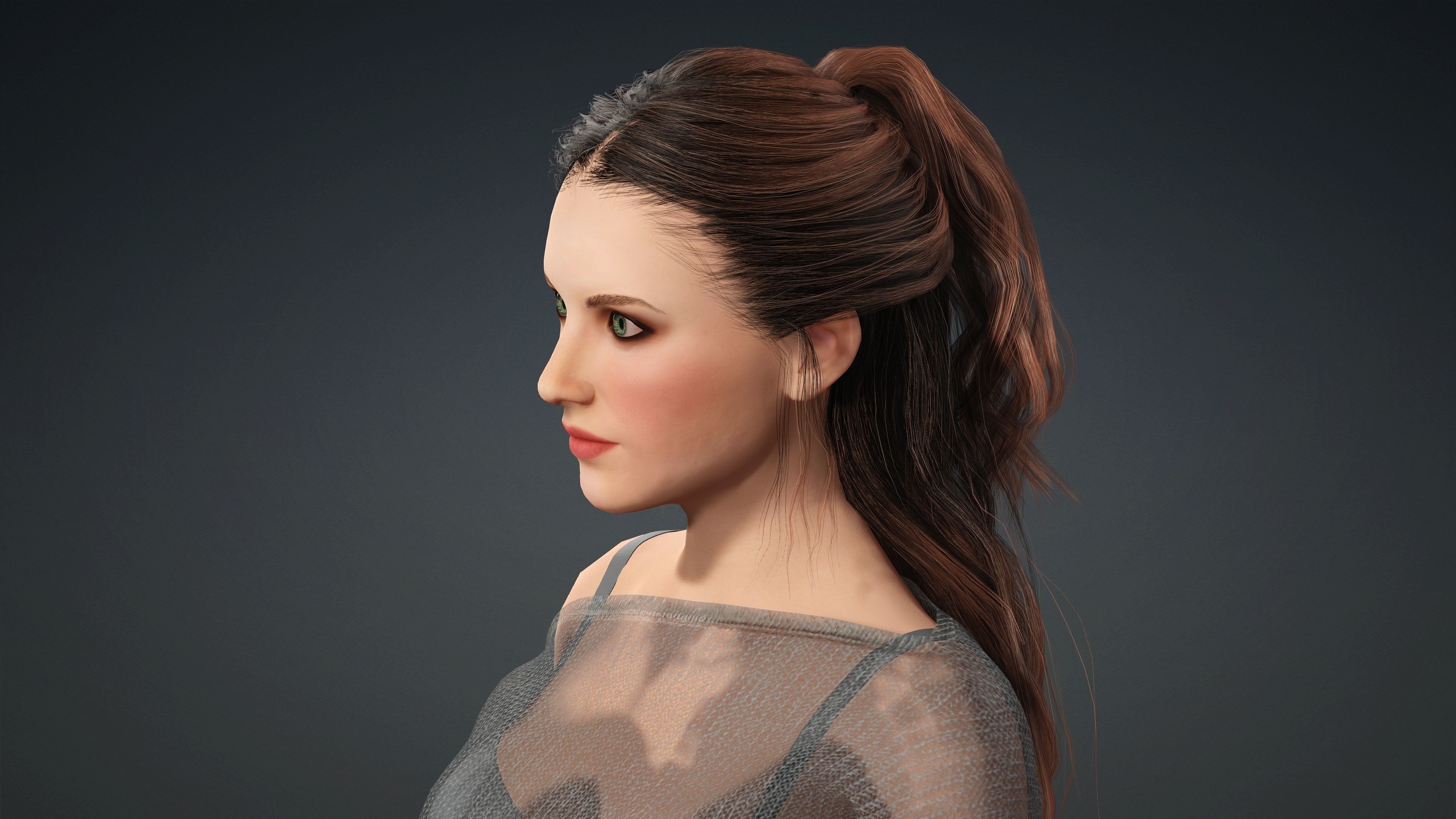 Sexy Character - Fully Rigged 3D model Low-poly 3D model_5